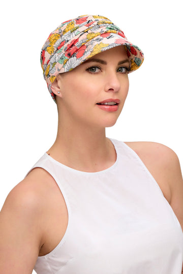 Woman with Alopecia is wearing a Softie Cap